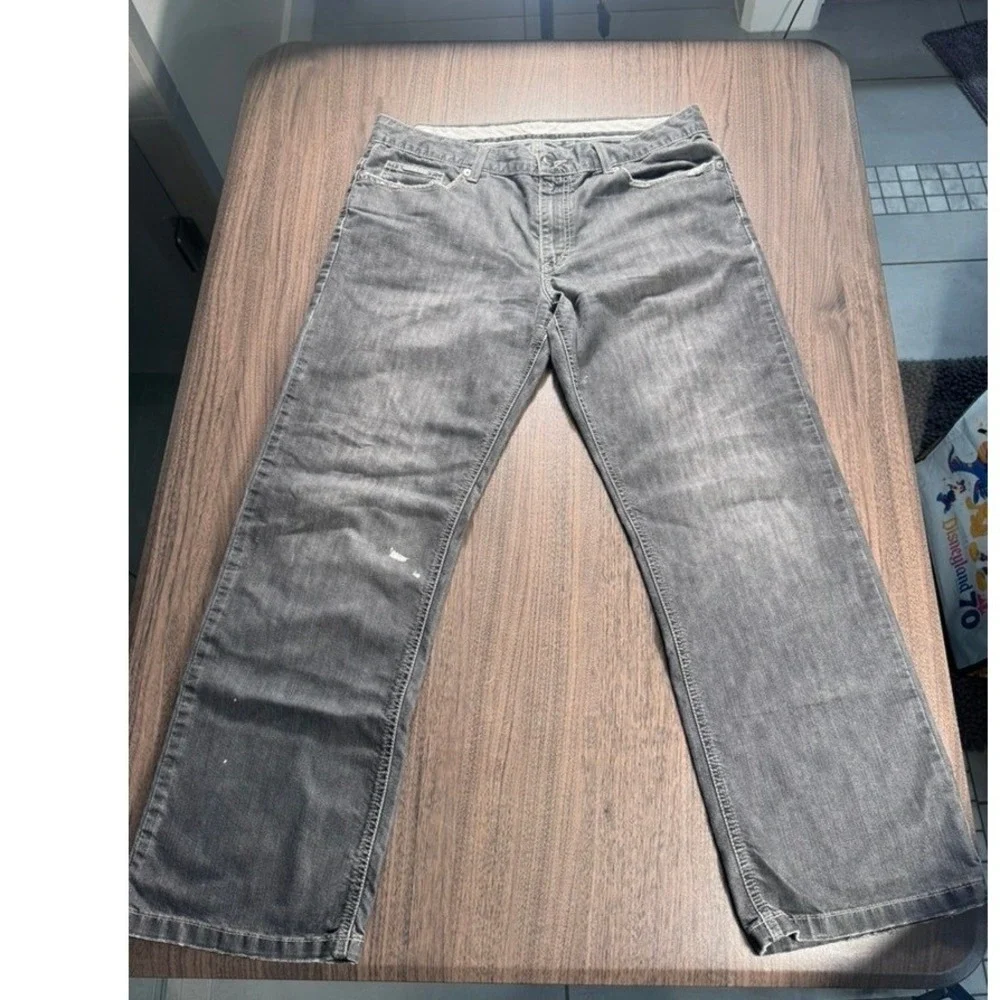 DKNY Jeans Low Rise Straight Leg Denim Gray 34x30‎ Performance